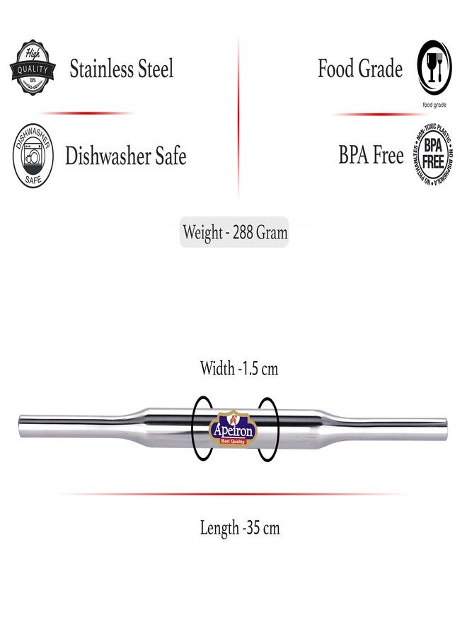 Apeiron Stainless Steel Rolling Pin/Belan (Jumbo Rolling PIN Board + Rolling Pin) - Image 3